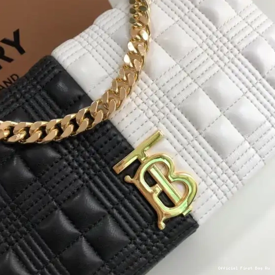 Official FirstBag Ru Two-tone Lola Lambskin Check Bag Small BURBERRY Quilted 0510